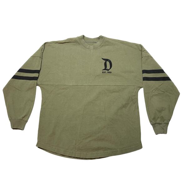 Disneyland Resort Spirit Jersey Long Sleeve Shirt Olive Green Men Small Used - Picture 1 of 6